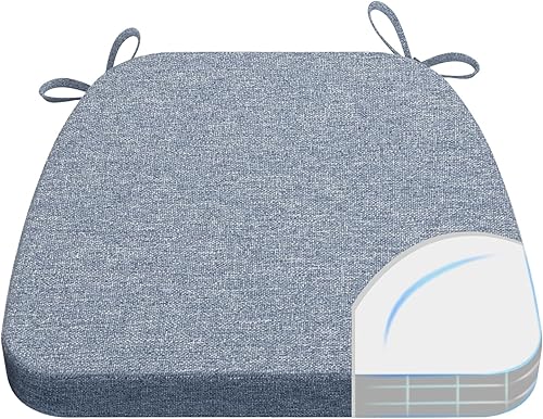 Miniatura 11 de AAAAAcessories Cojines en forma de D, espuma de 2 pulgadas de grosor, con lazos y funda extraíble lavable a máquina, 17 x 16 pulgadas, juego de 4