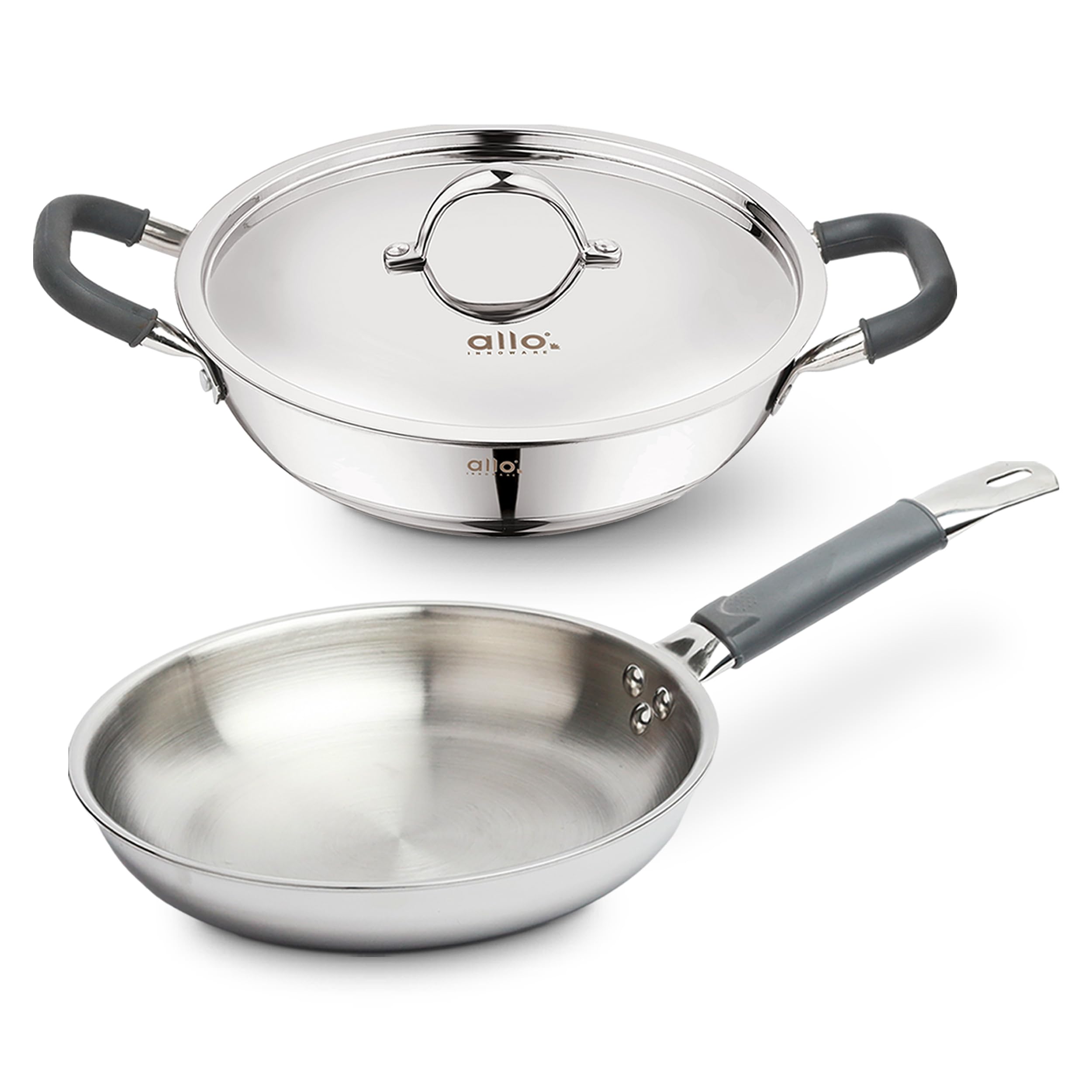 Allo Stainless Steel Triply Cookware Set (22cm) Pack of 3