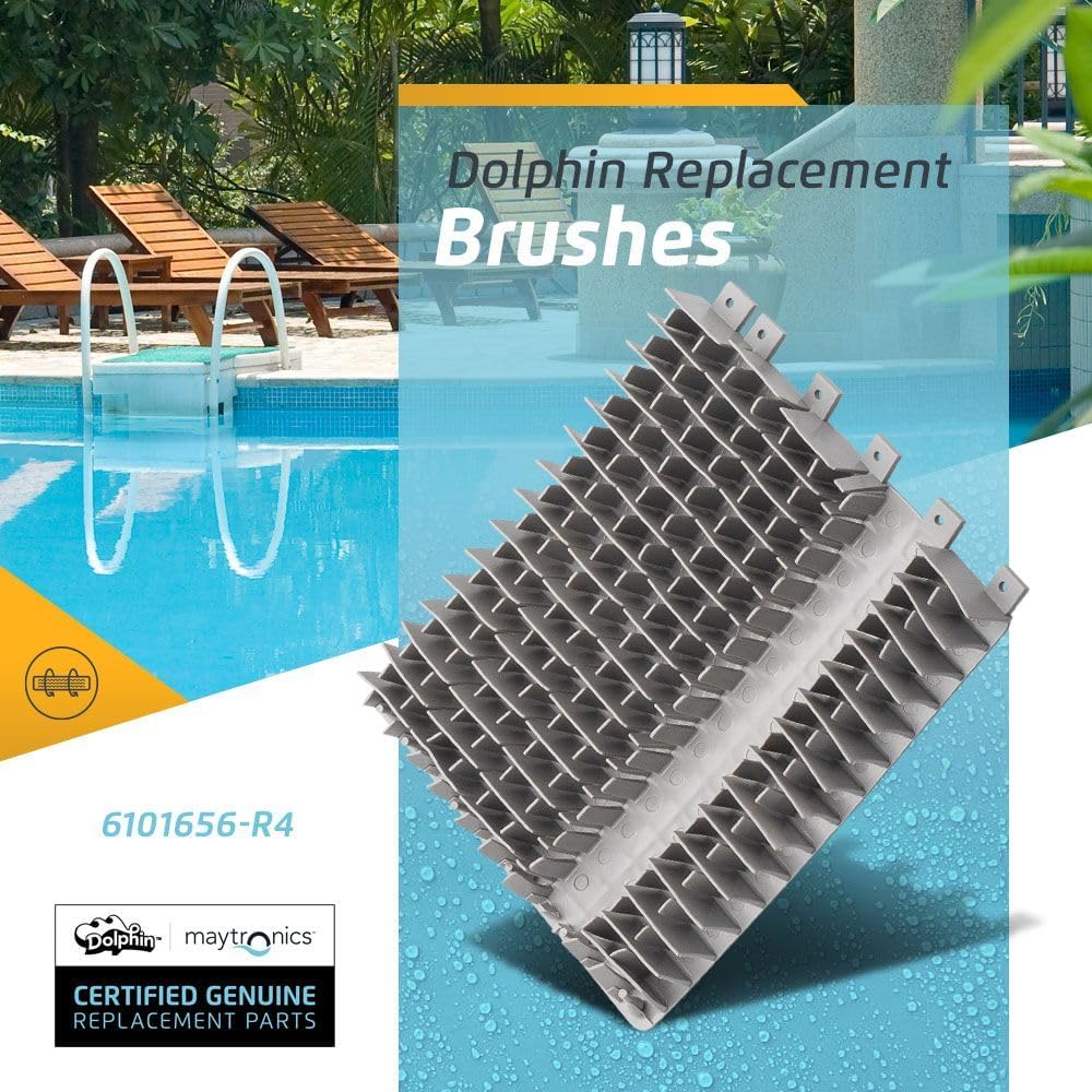 Dolphin Genuine Replacement Part — Front and Rear Grey Climbing Brush Set for Ultimate Wall Scrubbing (4PK) — 6101656-R4