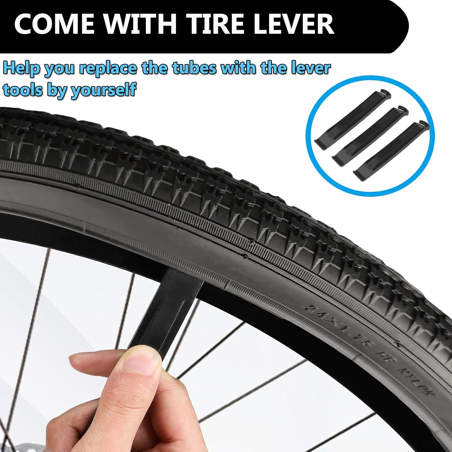 24inch Bicycle Tire Bike Tyre Stab-Proof Thicken Tires Road Bike Tire with Tire Levers 24x1.75