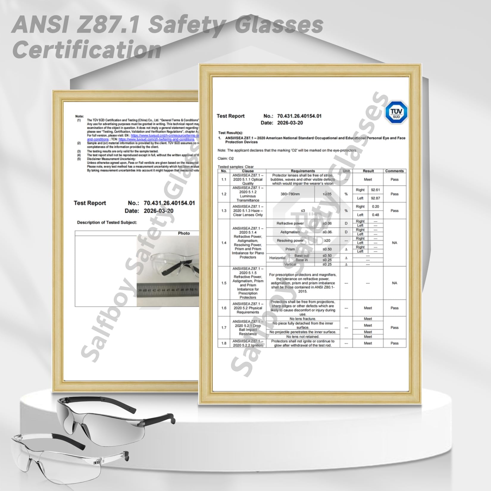 Salfboy Occhiali di sicurezza per uomo donna ANSI Z87.1 Occhiali di sicurezza Bulk Occhiali protettivi antigraffio