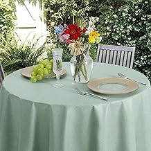 Romanstile Oilcloth Tablecloth Round PVC Hemmed Linen Weatherproof, Waterproof, Easy to Clean Outdoor, Balcony, Coffee Table, Patio (Green, 140 cm)