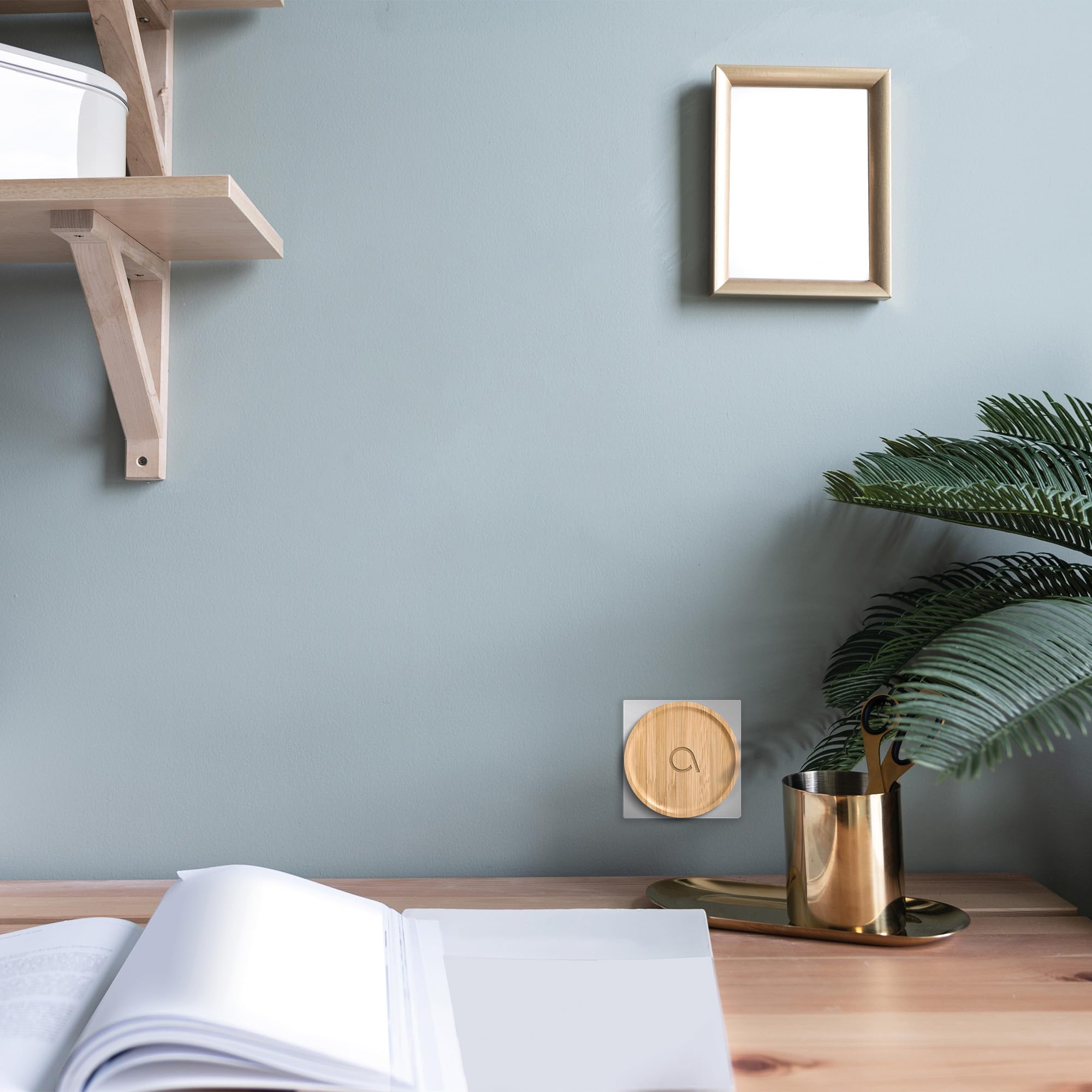 Avidsen Bamboo, Carillon Sans Fil Sans Pile, Sonnette de Porte Étanche IP44, Portée 150m, 32 Mélodies, Design Bois Bambou, Plastique Recyclé, Prise Secteur, Écologique, Installation Facile, Blanc