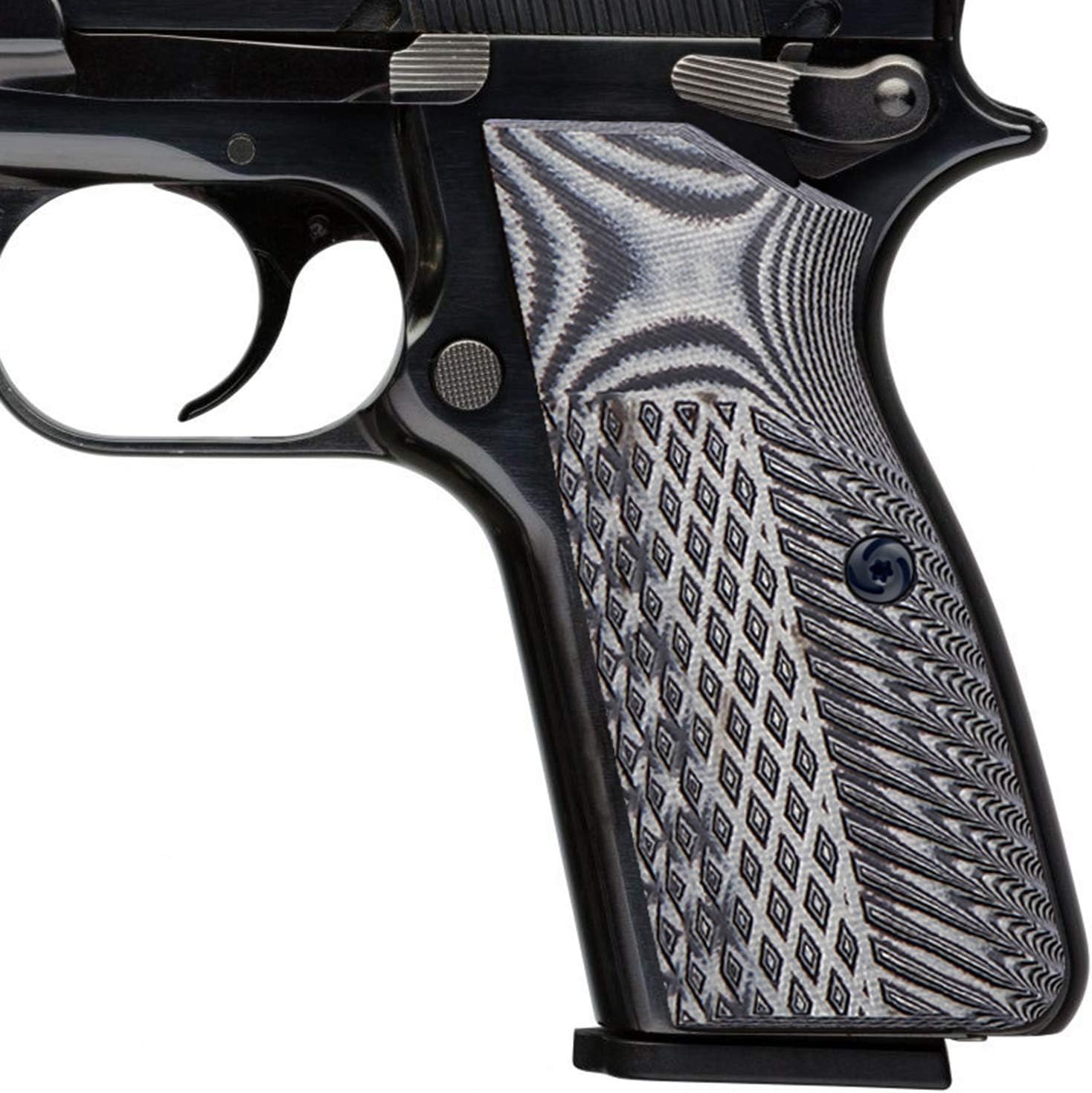 Guuun G10 Grips for Browning Hi Power and Tisas Regent BR9, OPS Eagle Wings Diamond Texture