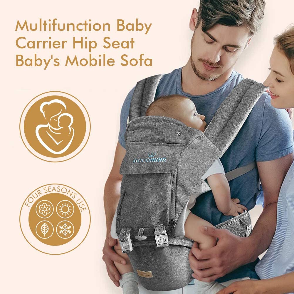 Parfait Pour La Randonnee Shopping Voyager Multifonctionnel 6 En 1 Toutes Saisons Eccomum Porte Bebe Ergonomique Avec Siege A Hanche Taille Reglable Adaptee Aux Bebes De 3 A 36 Mois Porte Bebes Bebe