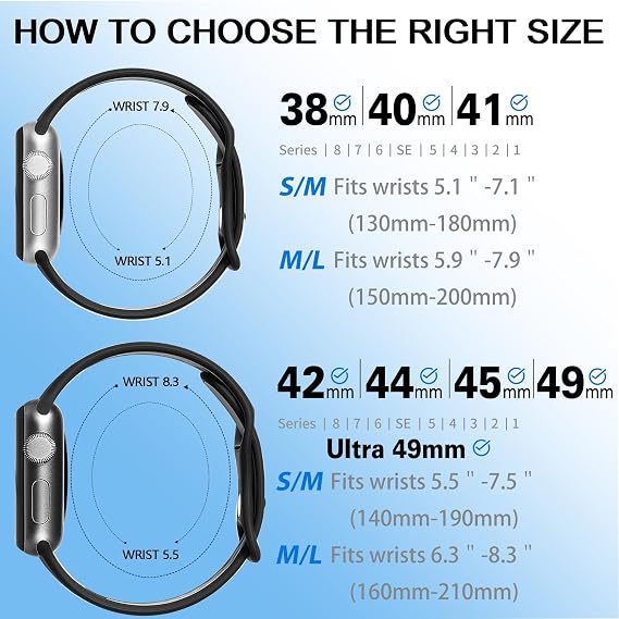 Sport Strap Compatible with Apple Watch Straps 44mm 42mm 45mm 46mm 49mm 41mm 40mm 38mm,Breathable Silicone Sport Band Replacement for iWatch Series Ultra 10/9/8/7/6/5/4/3/2/1/SE Men Women