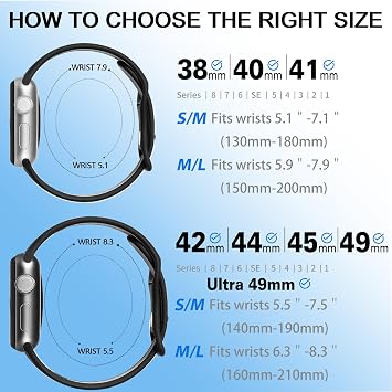 Sport Strap Compatible with Apple Watch Straps 44mm 42mm 45mm 46mm 49mm 41mm 40mm 38mm,Breathable Silicone Sport Band Replacement for iWatch Series Ultra 10/9/8/7/6/5/4/3/2/1/SE Men Women