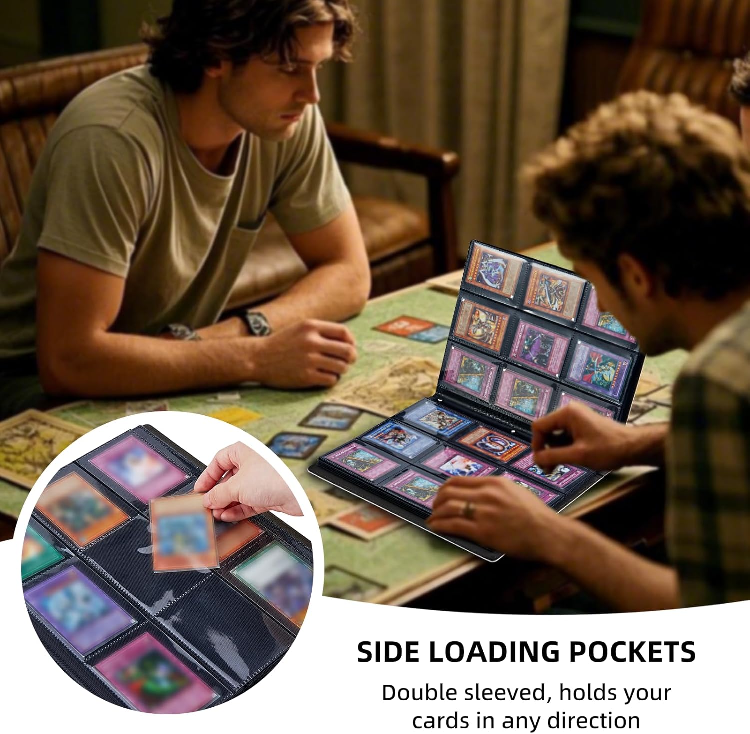 9 Pocket Trading Card Binder, Ferocity Dinosaur Card Collection Book for MTG TCG Sports & Baseball, Top Loader Holder Album for Collectors