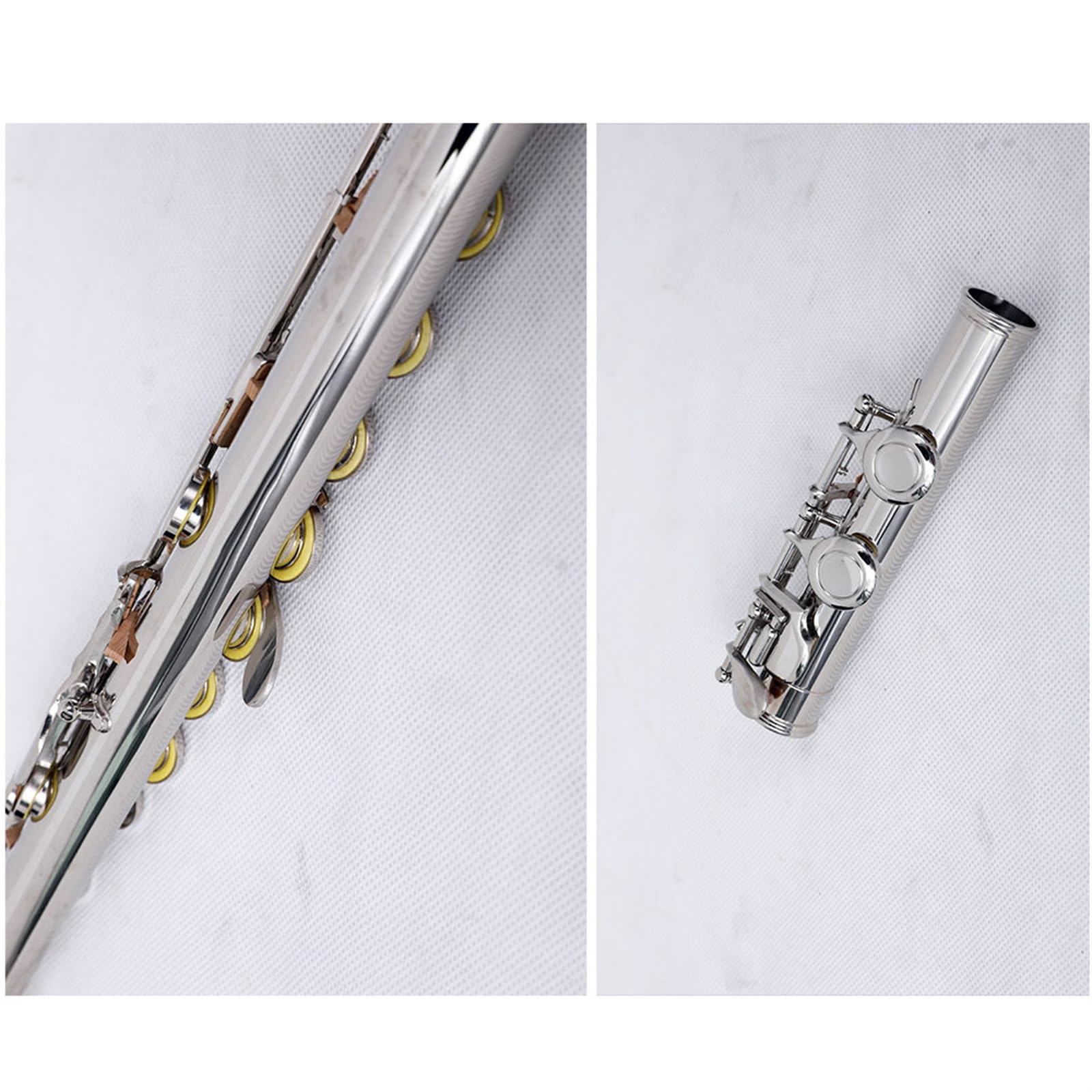 16 Geschlossene Löcher, C-Taste, Flöte, Vernickelte Kupfernickel-Flöte Mit E-Taste Flöteninstrument (Color : 16 Closed Nickel)
