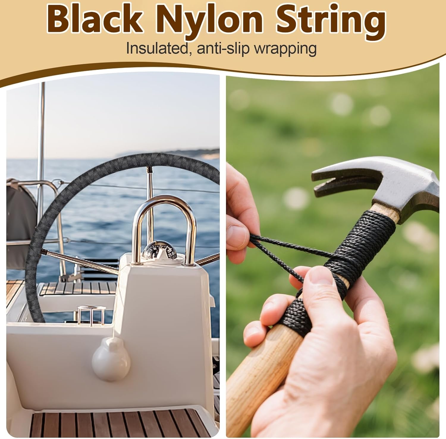 Black Nylon String 500ft 2mm UV Resistant Cord Twine for Garden Tomato Climbing Plants Floristry Fishing Wrapping Camping Outdoor Survival Netting Home Improvement