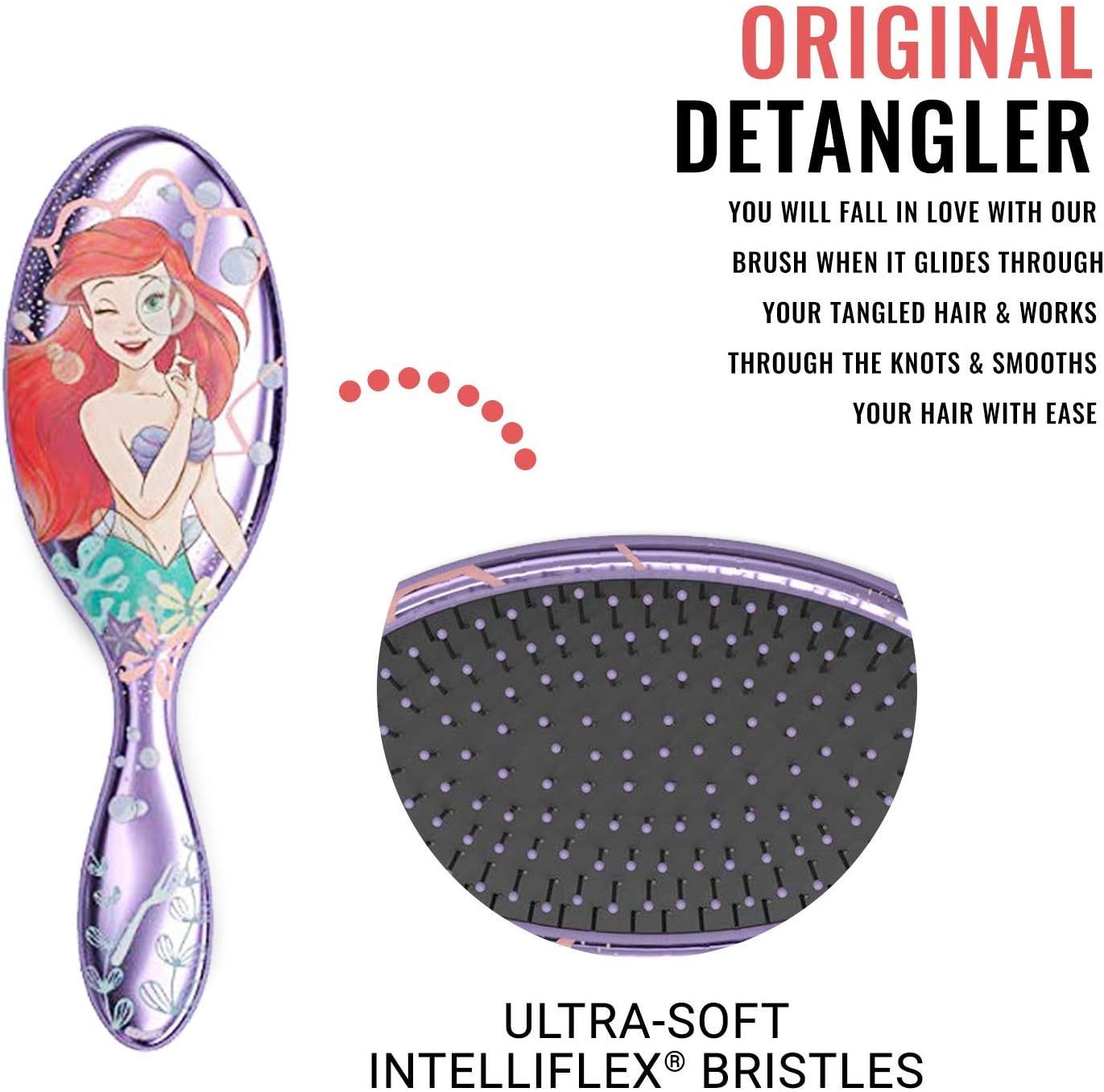 Amazon Wetbrush ウェットブラシ オリジナルディタングラー ディズニープリンセスwh アリエル パープル ヘアブラシ 1本 Wetbrush ウェットブラシ ビューティー 通販