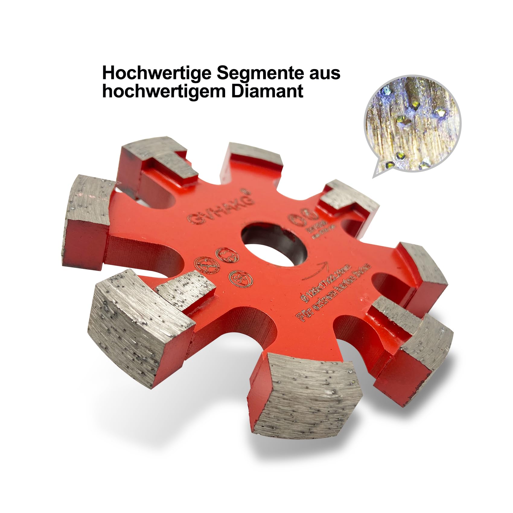 Disco diamantato da taglio/scanalatura 120mm, disco da scanalatura 17 mm, 8 segmenti per riscaldamento a pavimento, pavimenti in cemento molto duri e rimozione, riscaldamento a pavimento taglio
