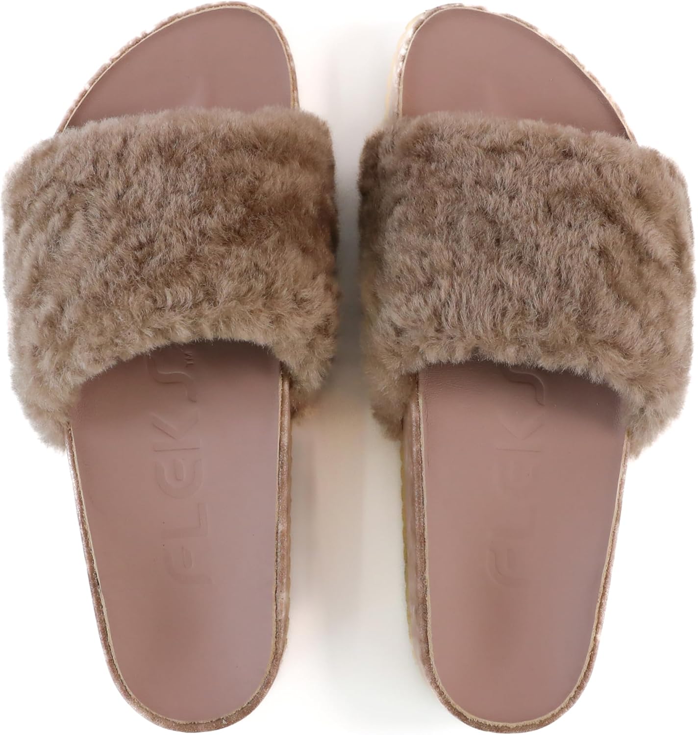 Fleks San Ysidro Women's Shearling Slides, Platform Sandals with Arch Support, Comfort Footwear, Natural Sheepskin Upper - Image 5