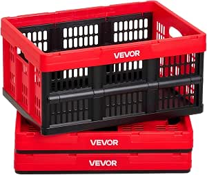VEVOR Plastic Collapsible Storage Bins, 32L, 3 Pack