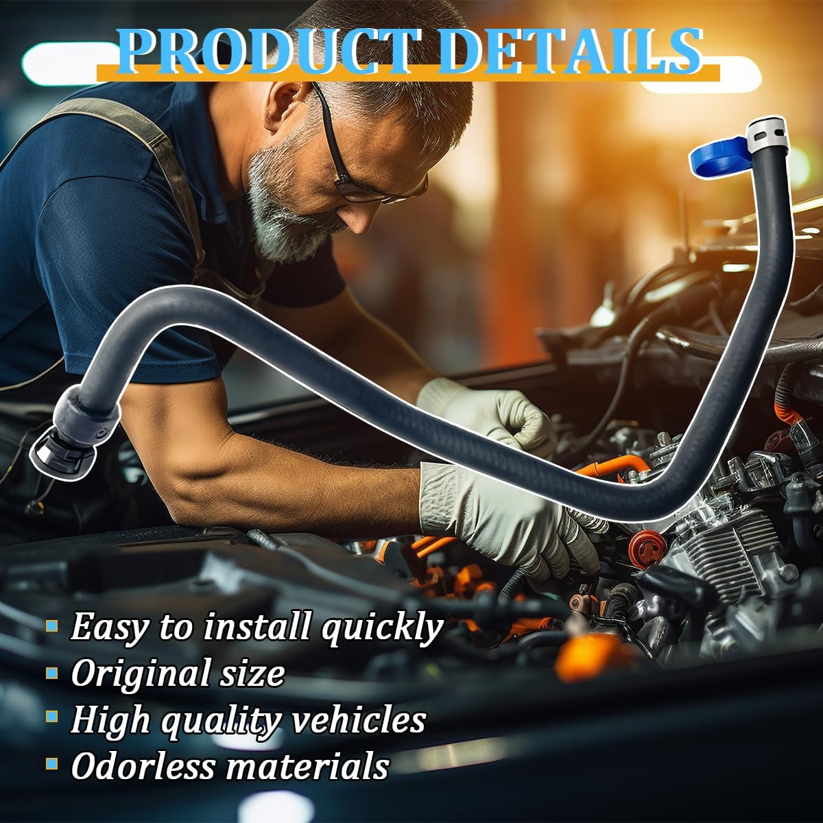 Car Radiator Coolant Hose, OEM# 13251447 13408385 Rubber Vehicle Inlet Coolant Bypass Pipe, Automotive Engine Bypass Hoses Replacement, Compatible with Cruze Trax Sonic