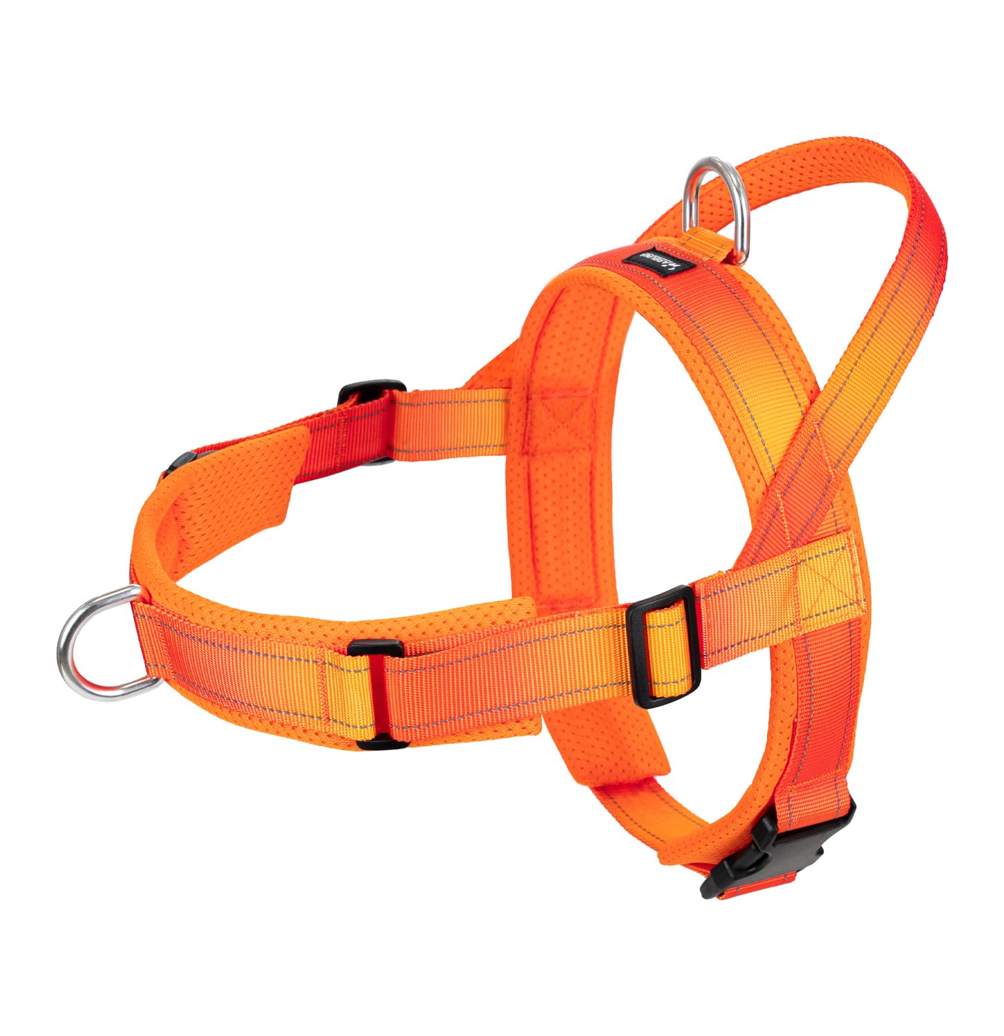 Arblina Dog Harness, No Pull Harness for Medium & Large Dogs, T-Structure Anti Pull Dog Harness with Reflection, Soft Harness for Pitbull, American Bullies, Easy-On Service Dog Vest, Orange, L