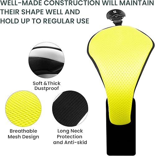 Miniatura 10 de FINGER TEN Fundas para cabezas de palos de golf, híbridos de madera, paquete de 1234, fundas para la cabeza para hombres y mujeres de 3, 5, 7 X, con