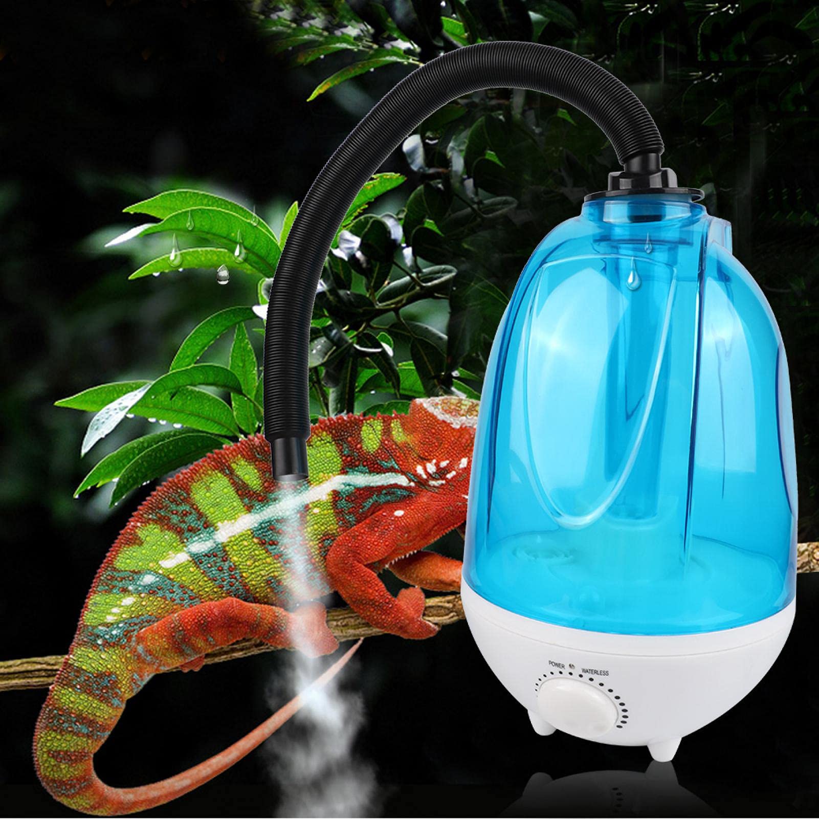 Humidificador para Reptiles, 4 l, Anfibios Tropicales, humidificador para Reptiles, nebulizador silencioso con Tubo de extensión, humidificador, Caja, Suministros, Reptil, señor, para(UE)