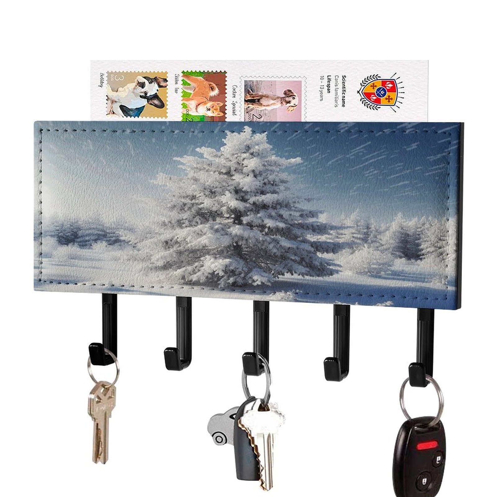 Colgador de llaves para puerta en piel sintética de Navidad