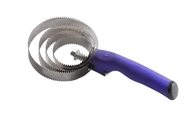 Rastrillo metálico redondo - Empuñadura suave, morado
