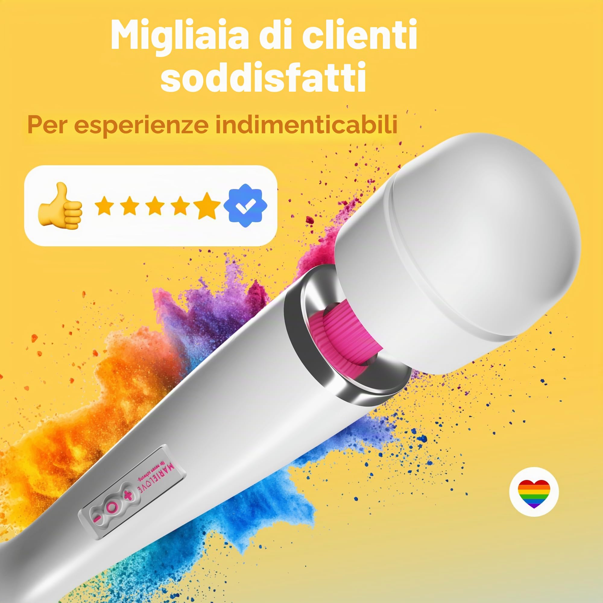 MARIELOVE Magic Wand Massaggiatore – Massaggiatore ad alte prestazioni a rete | 20 livelli | Forte vibrazione e testa flessibile in silicone | ideale per rilassamento muscolare, massaggio al collo