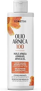 Huile Arnica Très Forte pour Massages Relaxants et Décontracturants, Huile Idéale pour les Tensions Musculaires et les Sportifs avec Camphre Réchauffant, Lavande et Eucalyptus, 250 ml - FITOATTIVI