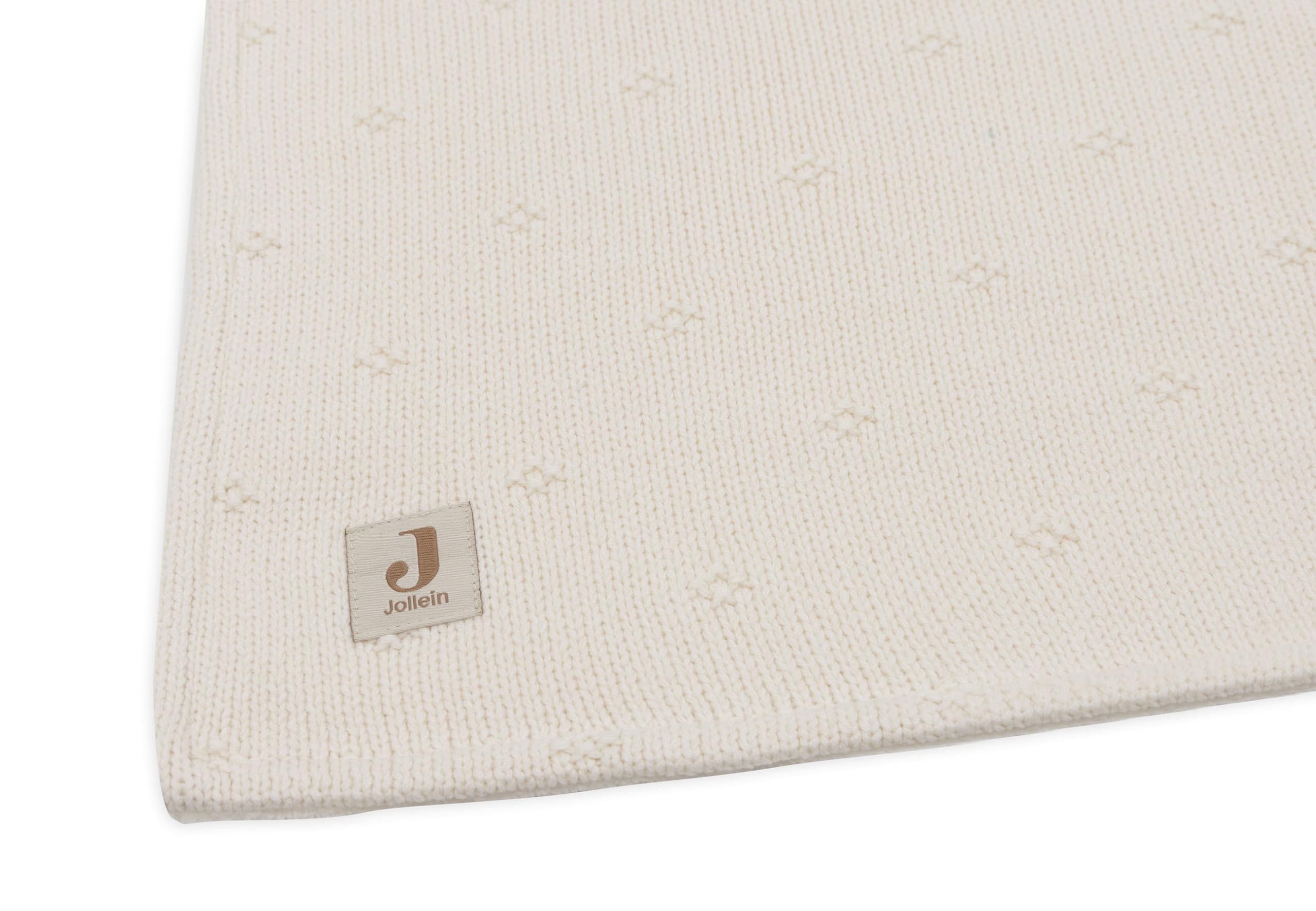Jollein Couverture pour bébé Cosy Knit, Ivoire - Velours - 100 x 150 cm - 60% Coton, 40% Acrylique - Intérieur 100% Polyester - pour lit d'enfant - TOG 2.0 - Certifié Oeko-Tex - Motif tricoté