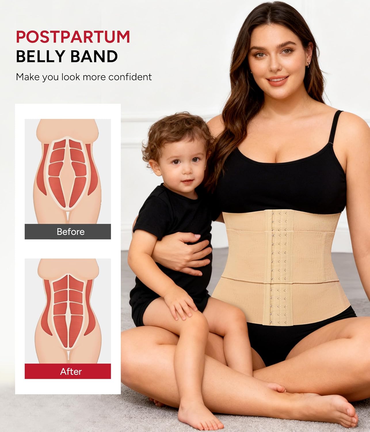 Nebility Waist Trainer for Women Corset Shapewear Tummy Control Segmented Waist Cincher Postpartum Faja Body Shaper - Image 5