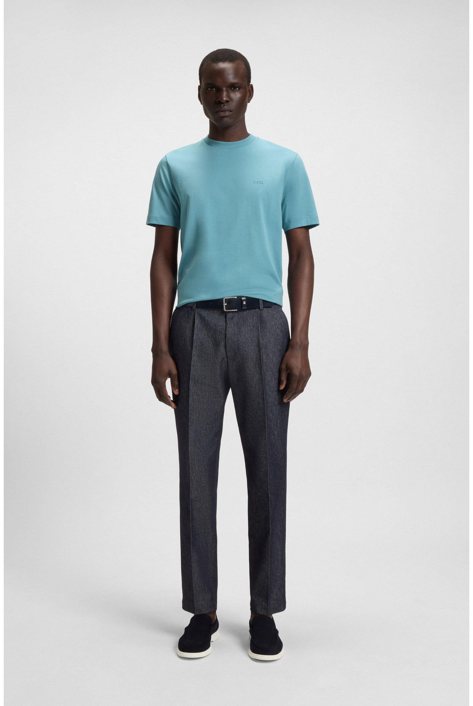 BOSS Herren Thompson 01 T-Shirt aus Baumwoll-Jersey mit Logo-Detail