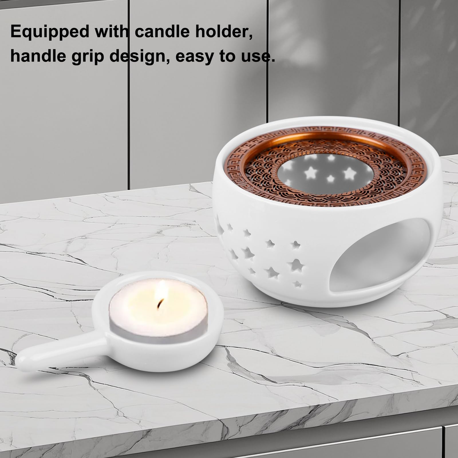 Stövchen Für Teekanne Aus Porzellan - Teewärmer Mit Teelicht Ø14,6 Cm In Weiß