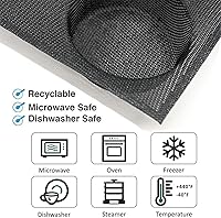 Vista 4 de Dioycli Molde de silicona para bollo de hamburguesa, moldes de malla perforada, 8 cavidades, negro