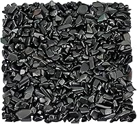 Vista 5 de TUMBEELLUWA Chips de 1 libra de piedras rodadas trituradas Reiki de forma irregular, cristal curativo de cuarzo, obsidiana dorada