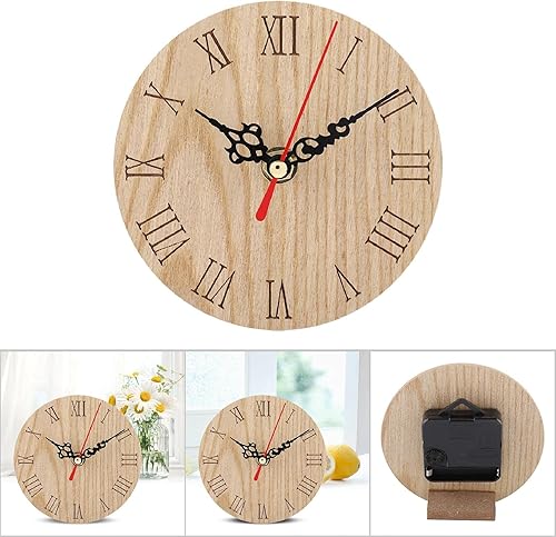 Miniatura 6 de Reloj de pared de madera, reloj clásico retro decorativo, reloj de pared analógico, pasillo, reloj de pared colgante al aire libre para oficina,