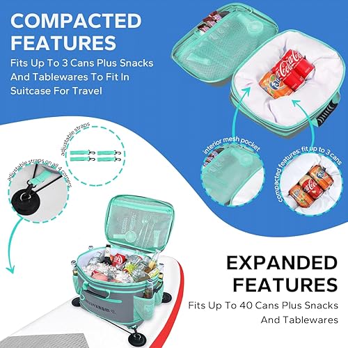 Miniatura 54 de Bolsa impermeable de PVC para cubierta de paddleboard, 40 latas Sup Deck Cooler Bag,Bolsa enfriadora para paddleboard,Bolsa térmica para lonchera