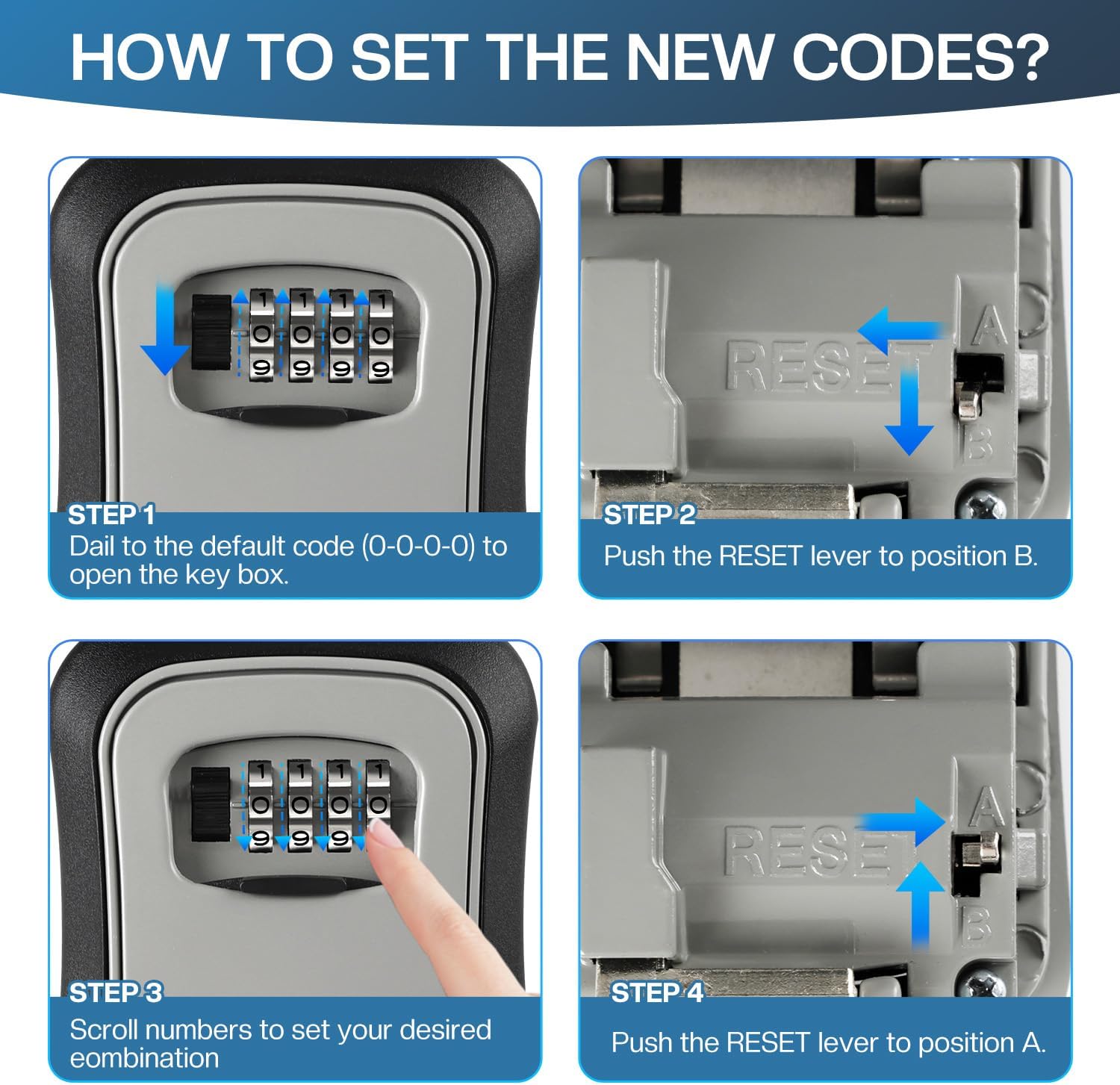 Portable Combination Lock keybox,For House Keys Key Hiders to Hide a Key Outside,Waterproof Key Safe Storage Lock Box (With Shackle)