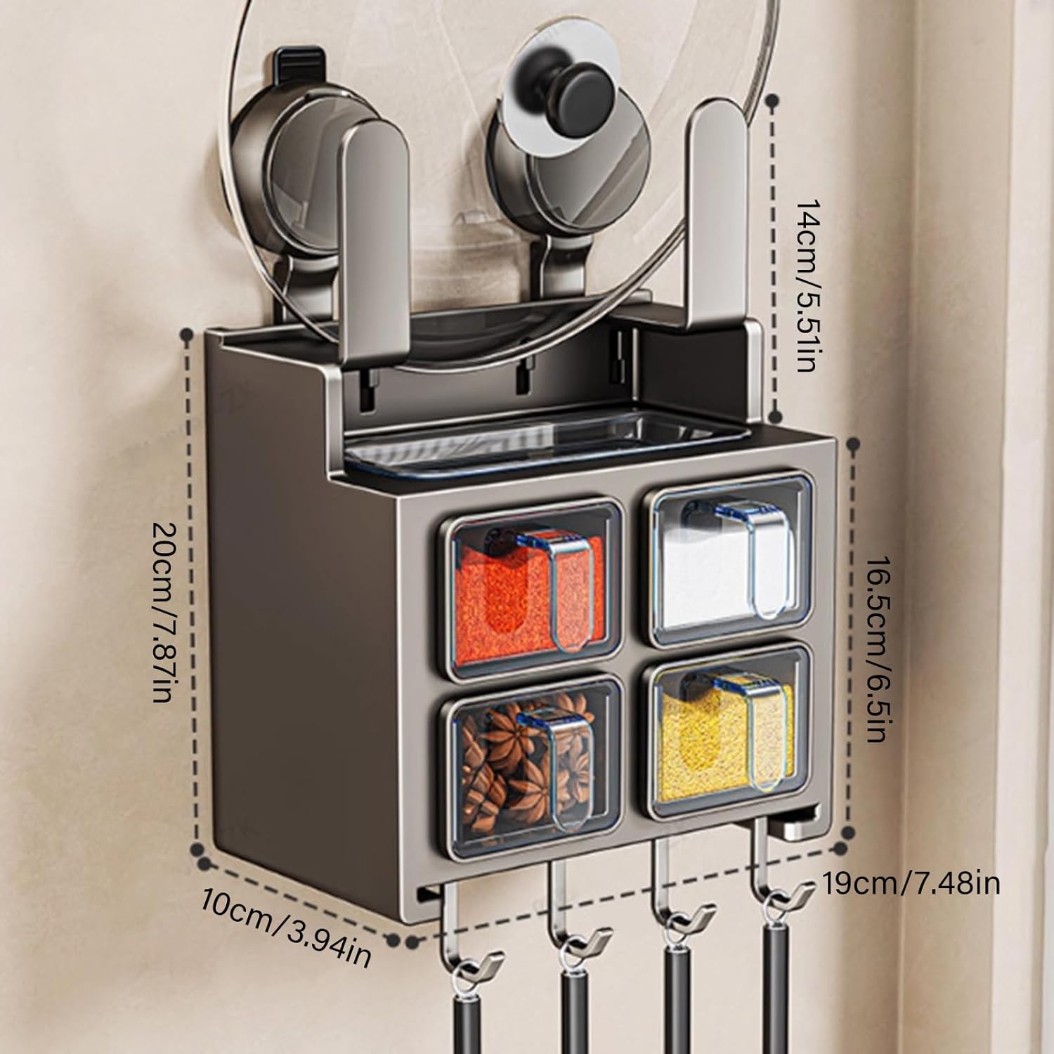 多目的収納ラック壁掛けキッチンオーガナイザー吸盤棚調味料用具クリーニングツール省スペース壁掛け棚