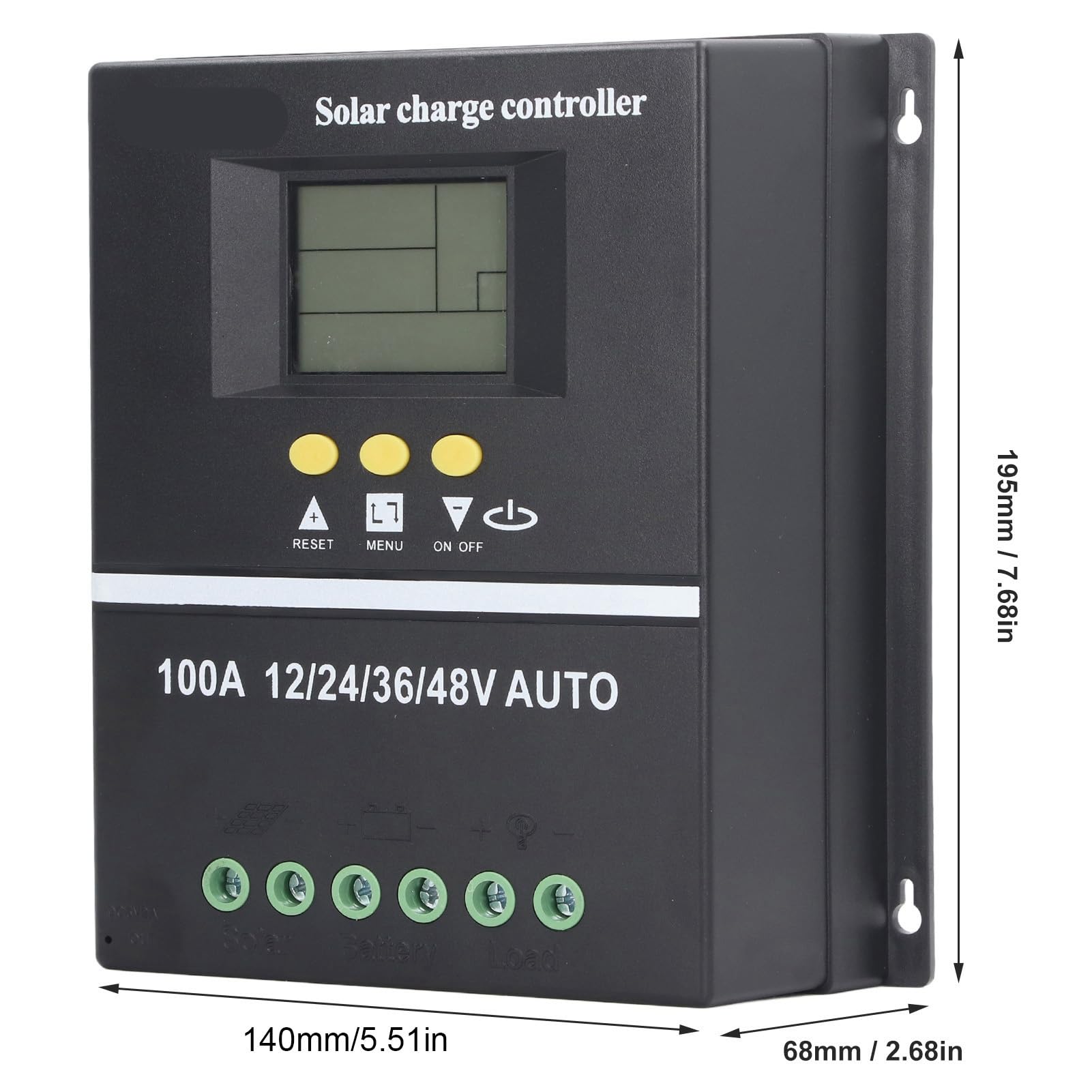 Sterownik ładowania Słonecznego MPPT 100A z Wyświetlaczem LCD, Podwójne