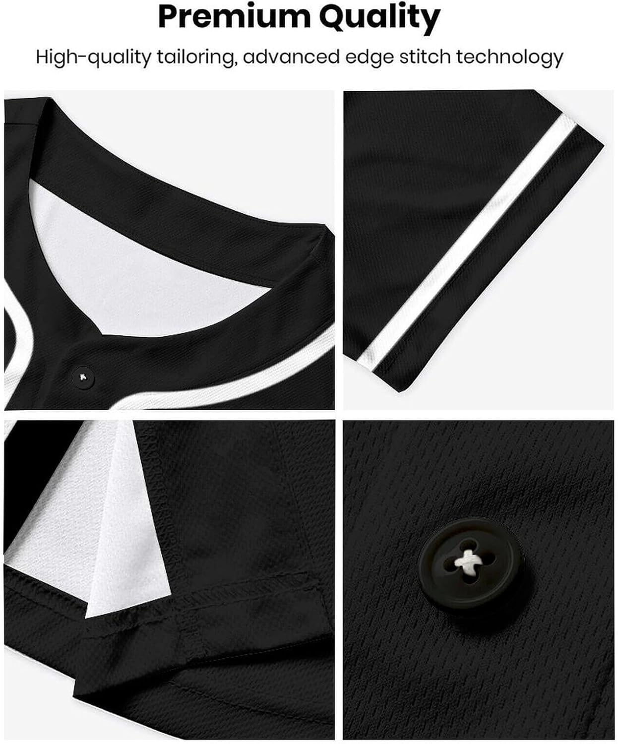 Men Baseball Jersey Solid Shirts Plain Casual Button Down Short Sleeves T-Shirt Sports Uniform S-2XL - Image 4