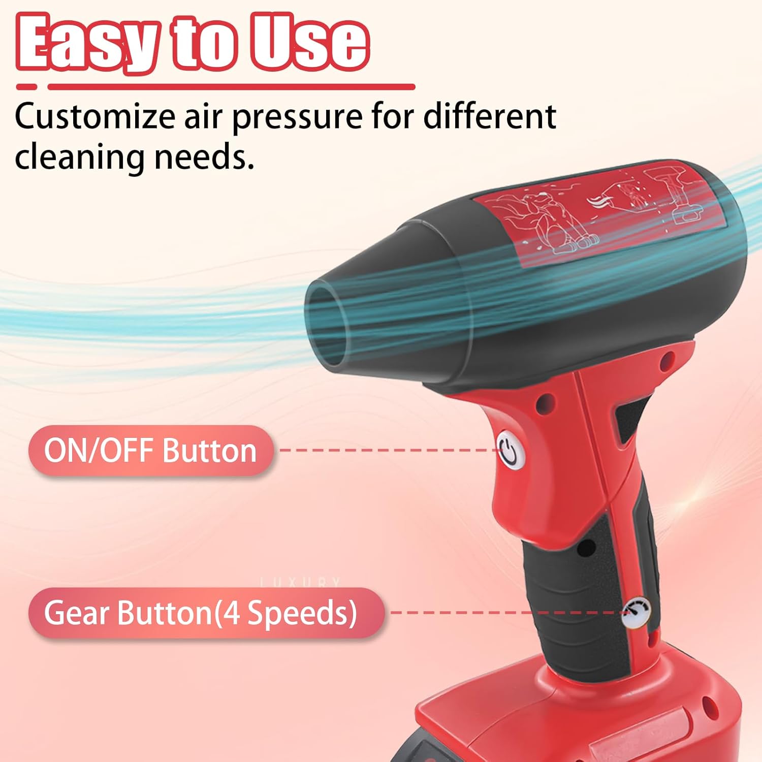 TPDL Mini Jet Fan Blower Fit for Milwaukee 18V for M18 Battery Cordless Portable Handheld Power Fan for Blowing Cleaning Camping - Image 2