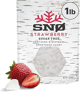 Strawberry KETO Xylitol Candy Chips - SNØ 1LB Bag - Sugar-Free Candy With Only 2 Ingredients | Low Carbs, Diabetic-Friendly, Non-GMO, Vegan, GF & Kosher | Purest candy in the world
