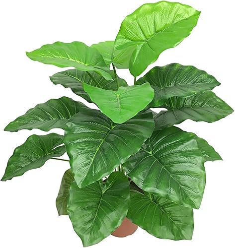 Miniatura 5 de Planta artificial Monstera Deliciosa, 18 hojas, Monstera tropical artificial, hoja de tortuga falsa de Monstera tropical, hojas de palmera grandes,