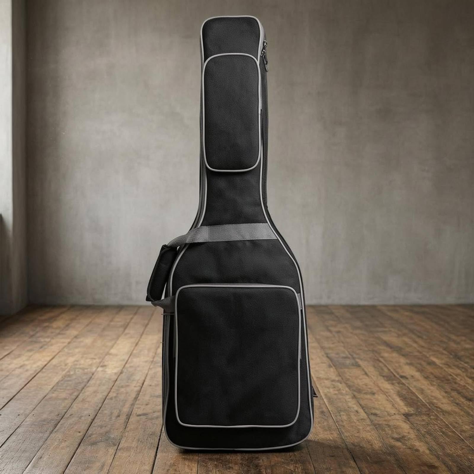 Qianly Bolsa Acolchada Guitarra Eléctrica Asas Transporte Funda Guitarra Eléctrica Ligera Accesorio Musical, Confortable con Forro De Franela Gris Niebla