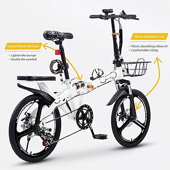 Amazon | 折りたたみ自転車、7段変速ディスクブレーキ付き