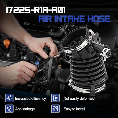 Vista 7 de Tubo de manguera de admisión para filtro de aire con abrazaderas para Honda Civic 2012-2015 1.8L 2013-2015 Acura Ilx 2.0L (OEM# 17225-R1A-A01)