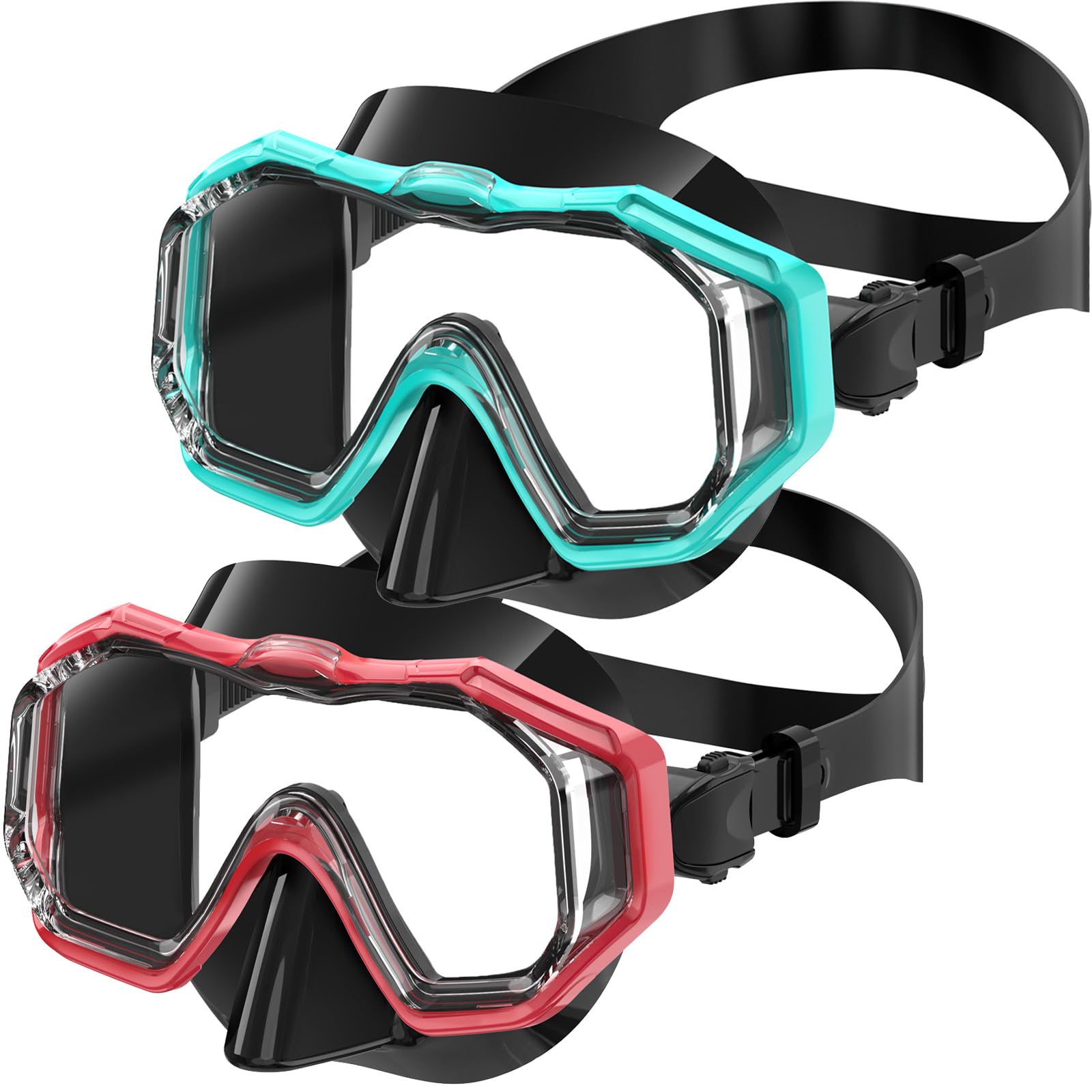 Bairuifu Kids Swim Goggles for Kids 4-16, Anti-Shattered Lens / Anti-Fog / 180° Panoramic View / Kids Swimming Goggles with Nose Cover