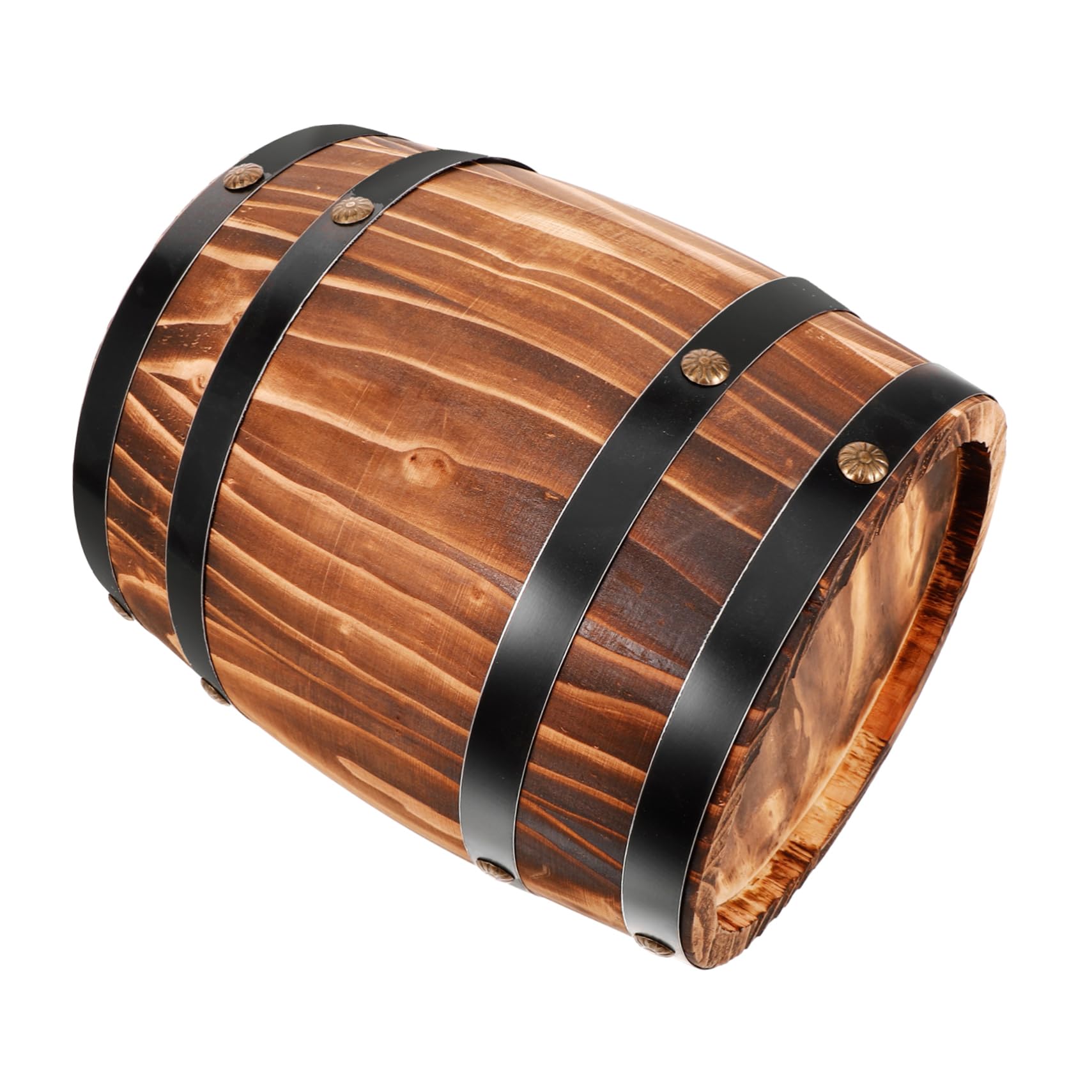 Levemolo Elegant Oak Barrel Ornaments Wooden Wine Barrel Decor for Bar Event Space