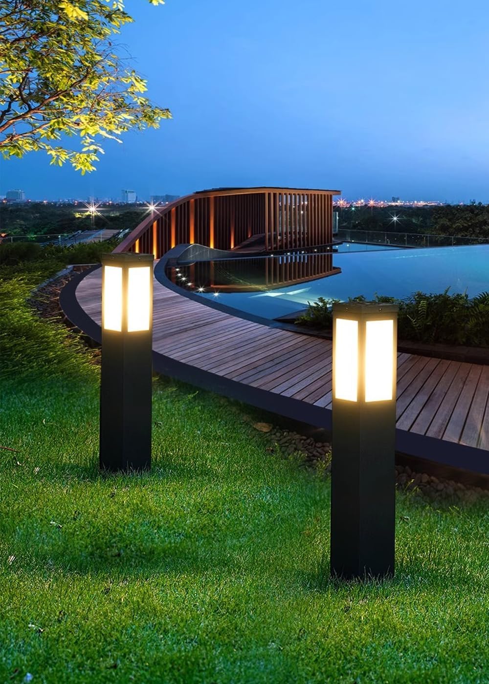 Outdoor Landscape Path Light E26 Bollard Lighting Fixture IP54 Waterproof Pathway Light with Stainless Steel Garden Floor Lamp Outdoor Walkway Lights for Lawn Courtyard Driveway Decoration