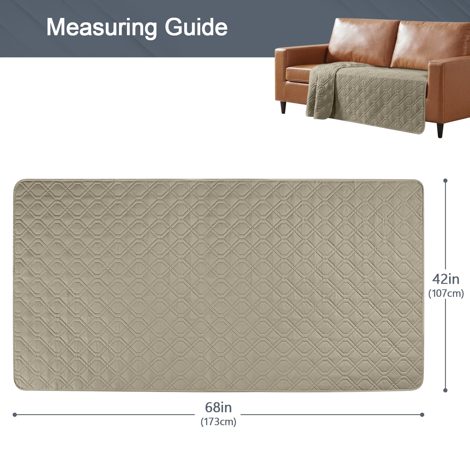 TAOCOCO Reversible Chair Sofa Cover,Waterproof Chair Couch Cover,Washable Sofa Slipcovers,Furniture Sofa Couch Protector for Pets(Khaki - Image 2