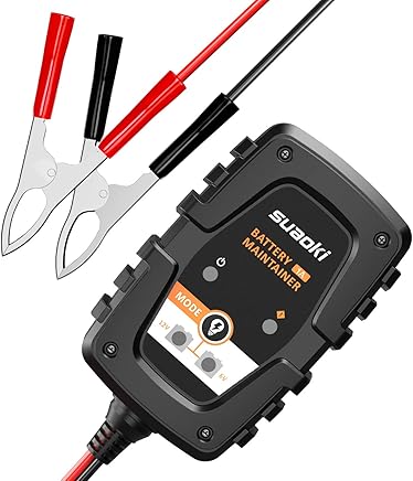 SUAOKI Cargador de Bater?a de Coche/Motocicleta 1Amp 6/12V, Cargador de bater?a port?til Mantenedor con indicadores de carga LED inteligentes, protecci?n m?ltiple autom?tica para Coche ATV Moto SUAOKI Cargador de Bater?a de Coche/Motocicleta 1Amp 6/12V, Cargador de bater?a port?til Mantenedor con indicadores de carga LED inteligentes, protecci?n m?ltiple autom?tica para Coche ATV Moto