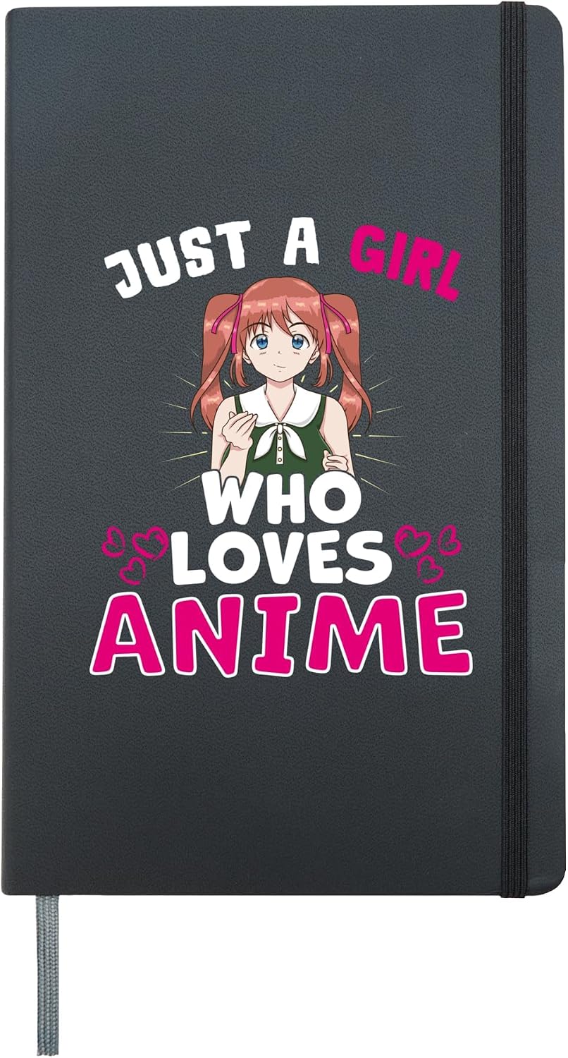 Kawaii Manga Girl - Just A Girl Who Loves Anime - Cute Anime Hardcover Journal, Black
